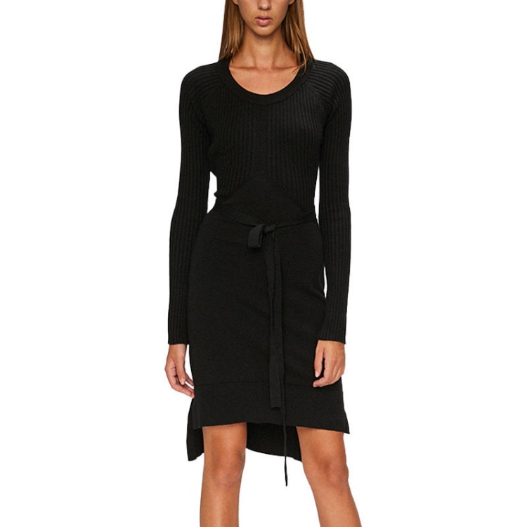 M String 0Lasu Women's Dress Open Back Cotton Black Casual Winter Long Top Diesel