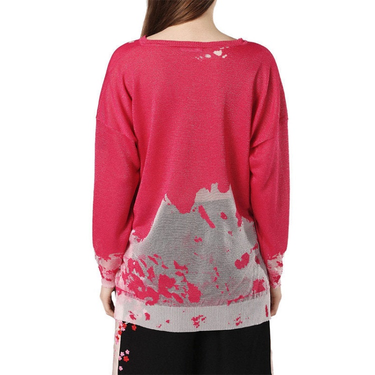 Diesel M Sport Women's Dress V Neck Long Sleeve Pullover Regular Pink Tops
