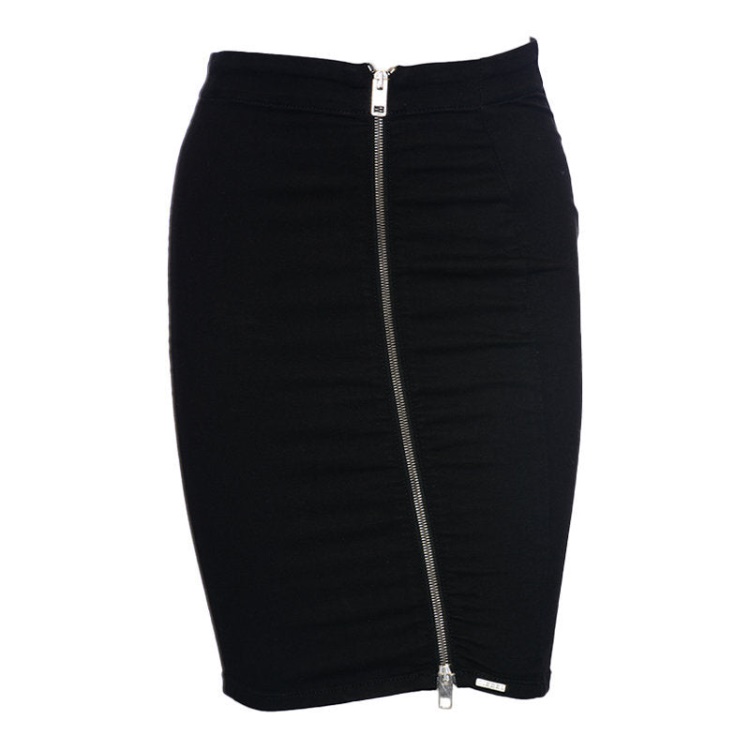 Women's Skirt High-Waist Plain Bodycon Tube Pencil Short Zipped Mini Skirt Diesel