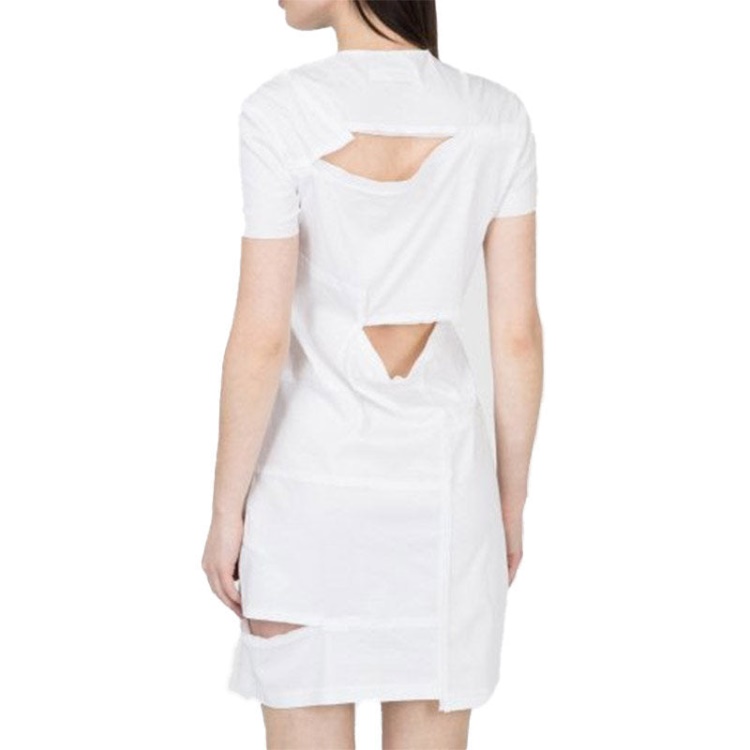 D Milia Women's Dress Round Neck Patchwork Dress Regular Fit Casual Tops Diesel