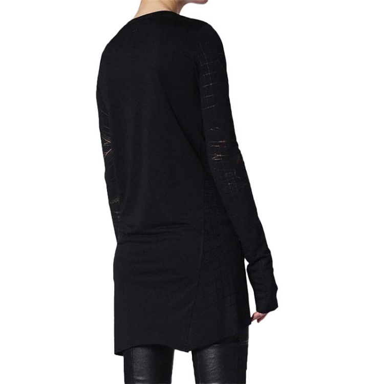 T Charl Women's Dress Round Neck Short Dress Long Sleeves Relaxed Fit Tops Diesel