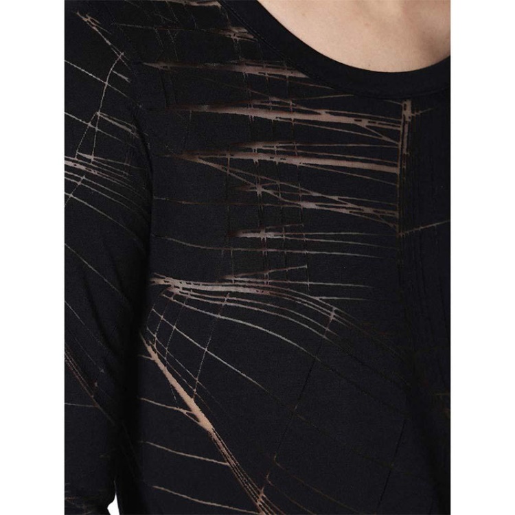 T Charl Women's Dress Round Neck Short Dress Long Sleeves Relaxed Fit Tops Diesel