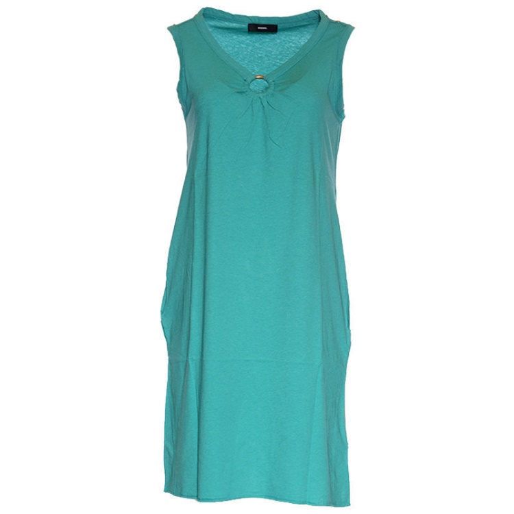 Diesel D Isbel Women's Dress Plain Sleeveless Green Summer Casual And Party Wears