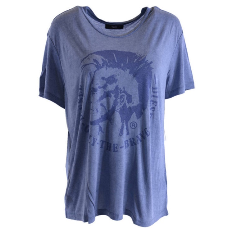 T Moriprint Women's T Shirts Crew Neck Short Sleeve Classic Loose Fit Tee Diesel Grey