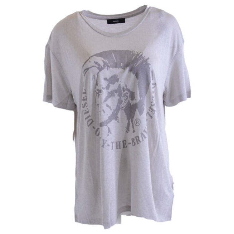 T Moriprint Women's T Shirts Crew Neck Short Sleeve Classic Loose Fit Tee Diesel Grey