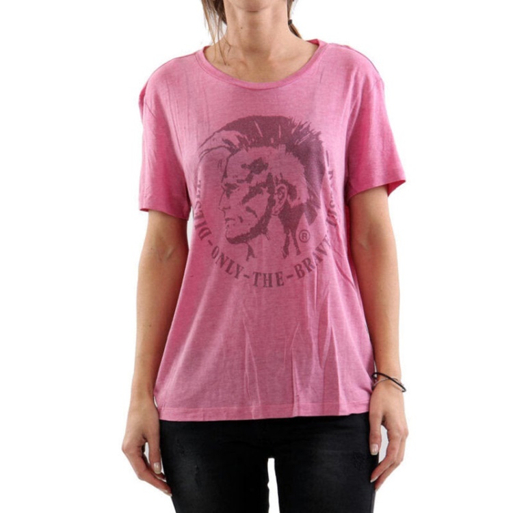 T Moriprint Women's T Shirts Crew Neck Short Sleeve Classic Loose Fit Tee Diesel Grey