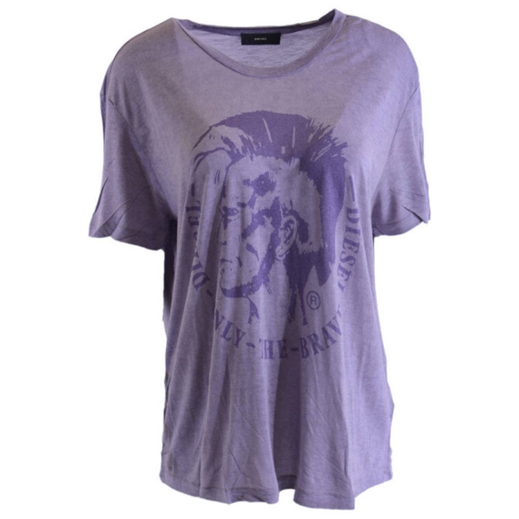 T Moriprint Women's T Shirts Crew Neck Short Sleeve Classic Loose Fit Tee Diesel Grey