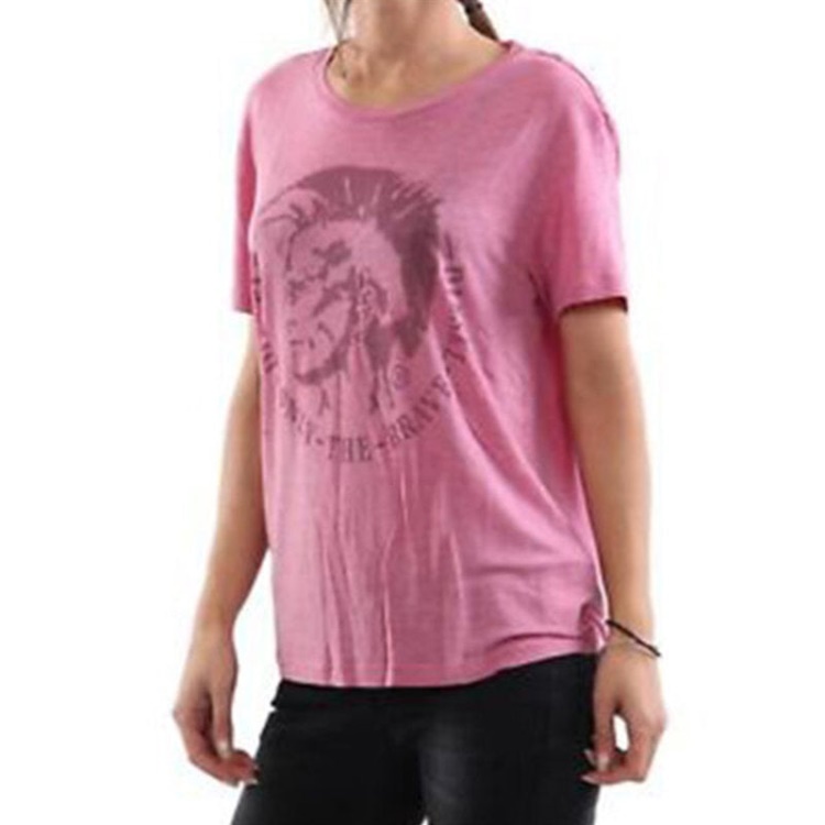 T Moriprint Women's T Shirts Crew Neck Short Sleeve Classic Loose Fit Tee Diesel Grey