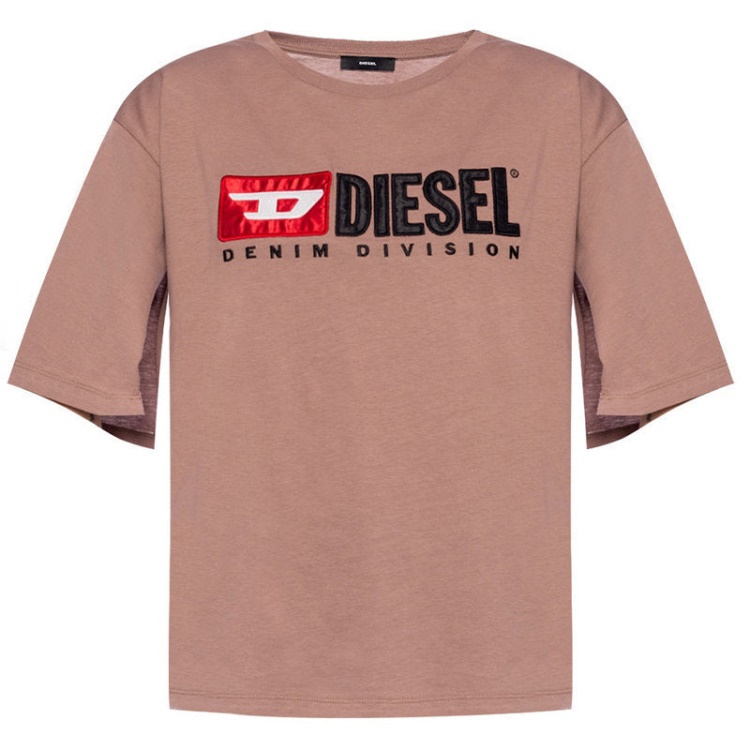 T Jacky D Women's T Shirt Crew Neck Short Sleeve Top Casual Summer Tee Diesel Blue/Off White/Pink