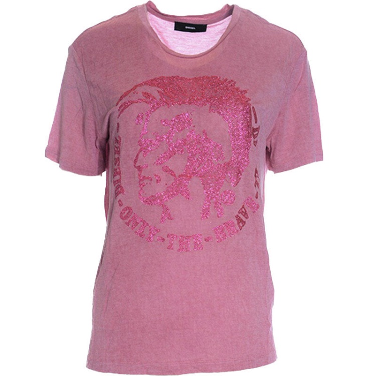 White/Black Diesel T Mori Women's T Shirt Crew Neck Short Sleeve Casual Summer Cotton Top New