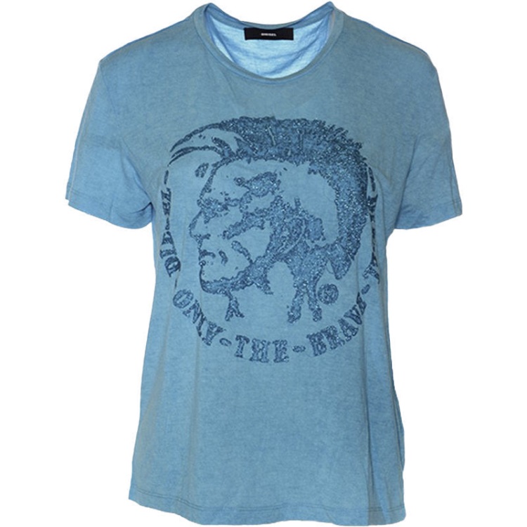 White/Black Diesel T Mori Women's T Shirt Crew Neck Short Sleeve Casual Summer Cotton Top New