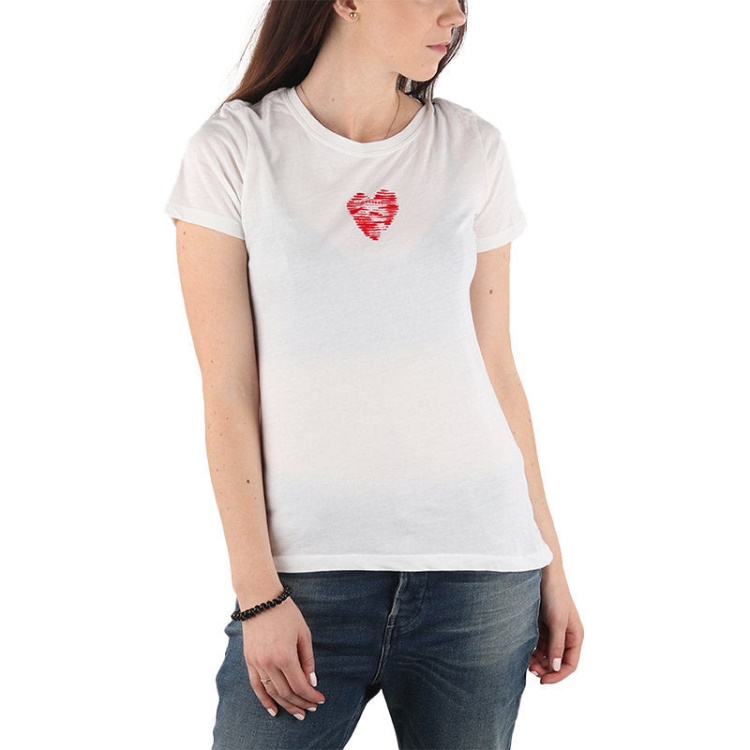 T Sily C Women's T Shirt Crew Neck Short Sleeve Top Casual Summer Tee New Diesel White