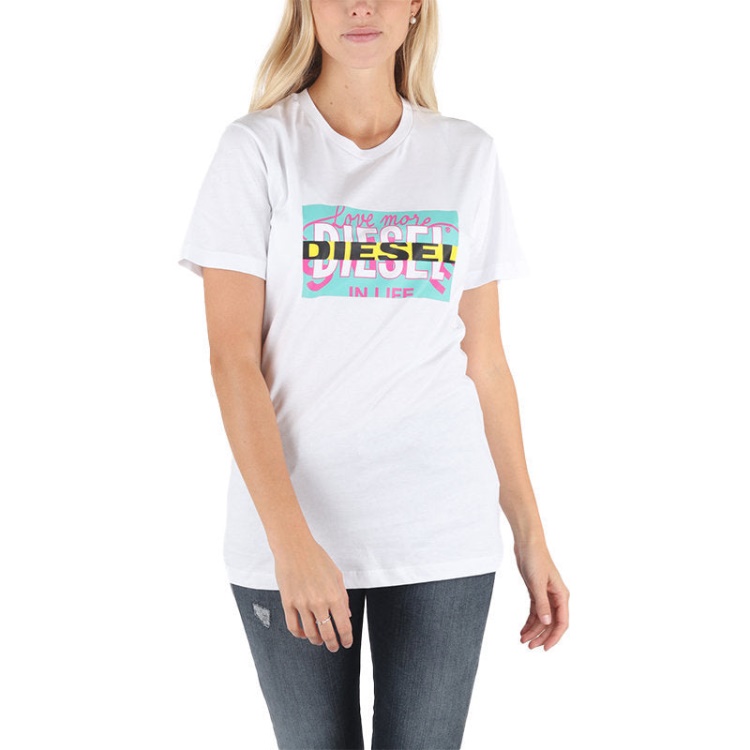 Diesel T Liga Women's T Shirt Crew Neck Short Sleeve Top Casual Summer Tee New