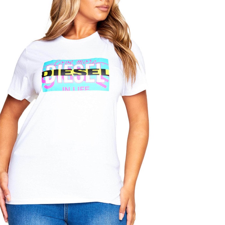 Diesel T Liga Women's T Shirt Crew Neck Short Sleeve Top Casual Summer Tee New