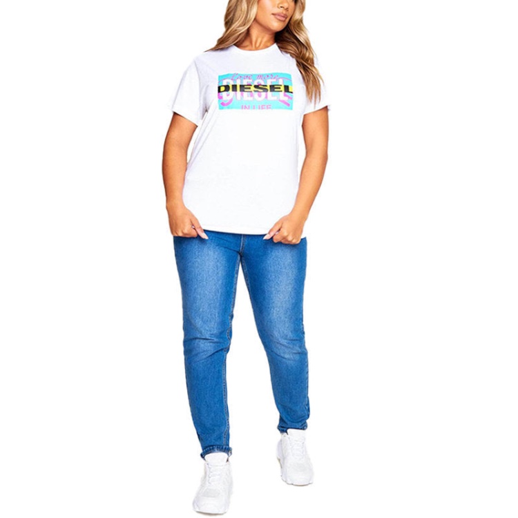 Diesel T Liga Women's T Shirt Crew Neck Short Sleeve Top Casual Summer Tee New