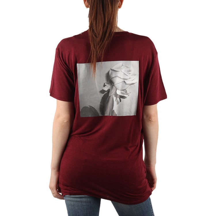 Diesel T Rachel P Women's T-Shirt Lyocell Crew Neck Summer Casual Burgundy Tee