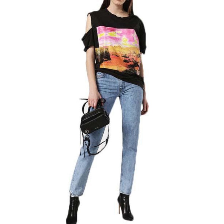 T Cynth Women's T Shirt Crew Neck Short Sleeves Regular Fit Casual Tops Diesel