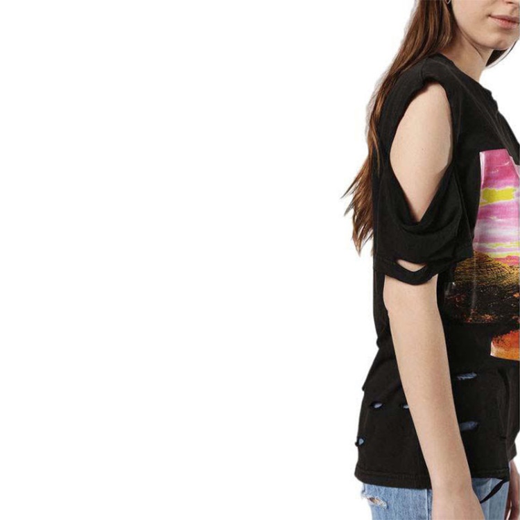 T Cynth Women's T Shirt Crew Neck Short Sleeves Regular Fit Casual Tops Diesel