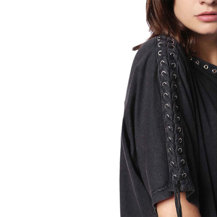 Diesel T Leox A Women's T Shirt Large Neck Short Sleeves Relax Fit Casual Tops