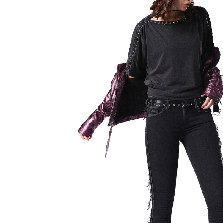 Diesel T Leox A Women's T Shirt Large Neck Short Sleeves Relax Fit Casual Tops