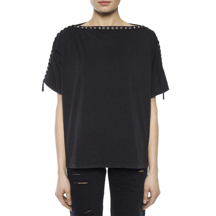 Diesel T Leox A Women's T Shirt Large Neck Short Sleeves Relax Fit Casual Tops