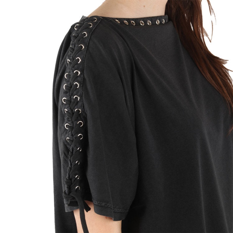 Diesel T Leox A Women's T Shirt Large Neck Short Sleeves Relax Fit Casual Tops