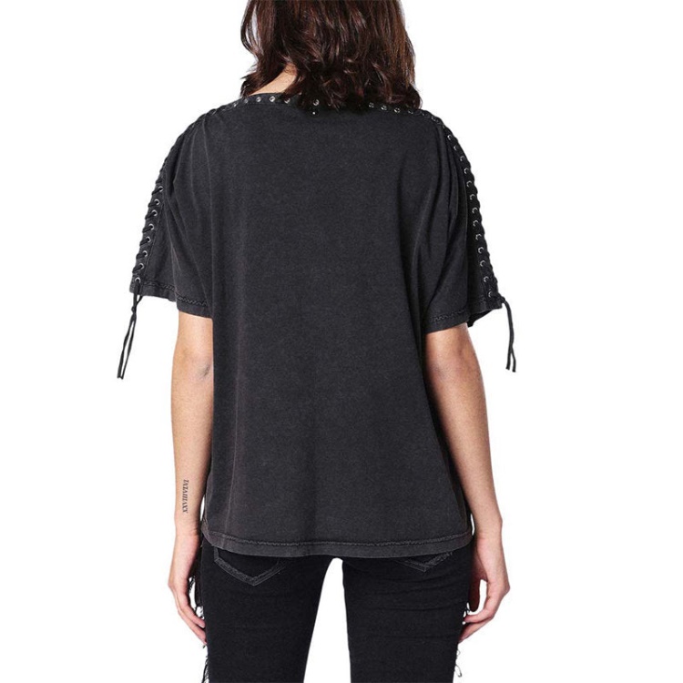 Diesel T Leox A Women's T Shirt Large Neck Short Sleeves Relax Fit Casual Tops