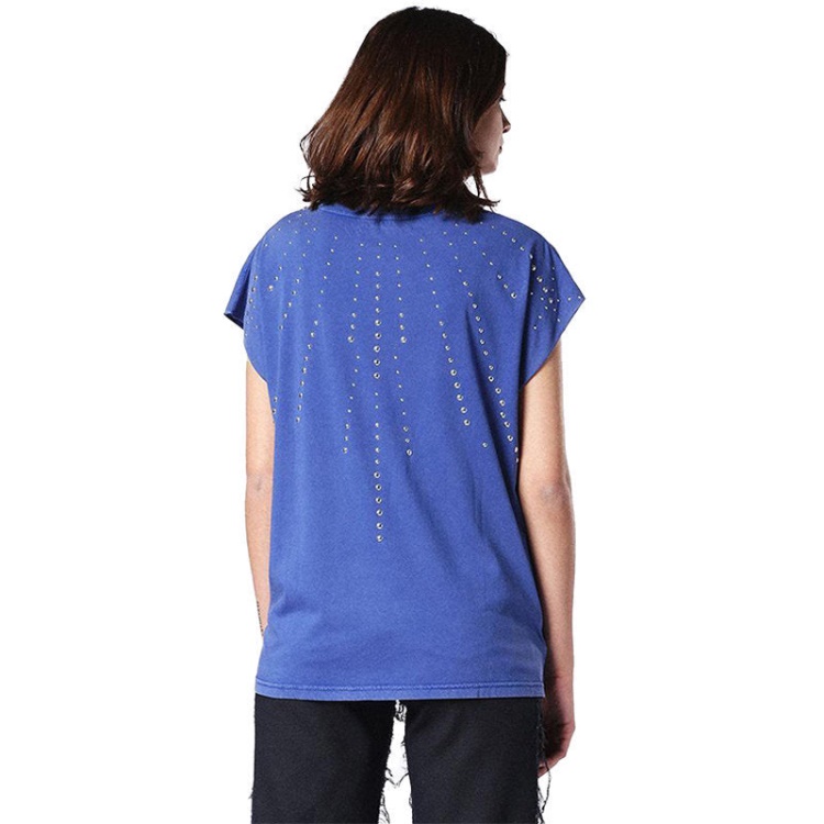 Diesel T Hanx Women's T Shirt Round Neck Short Sleeves Relax Fit Casual Tops Blue