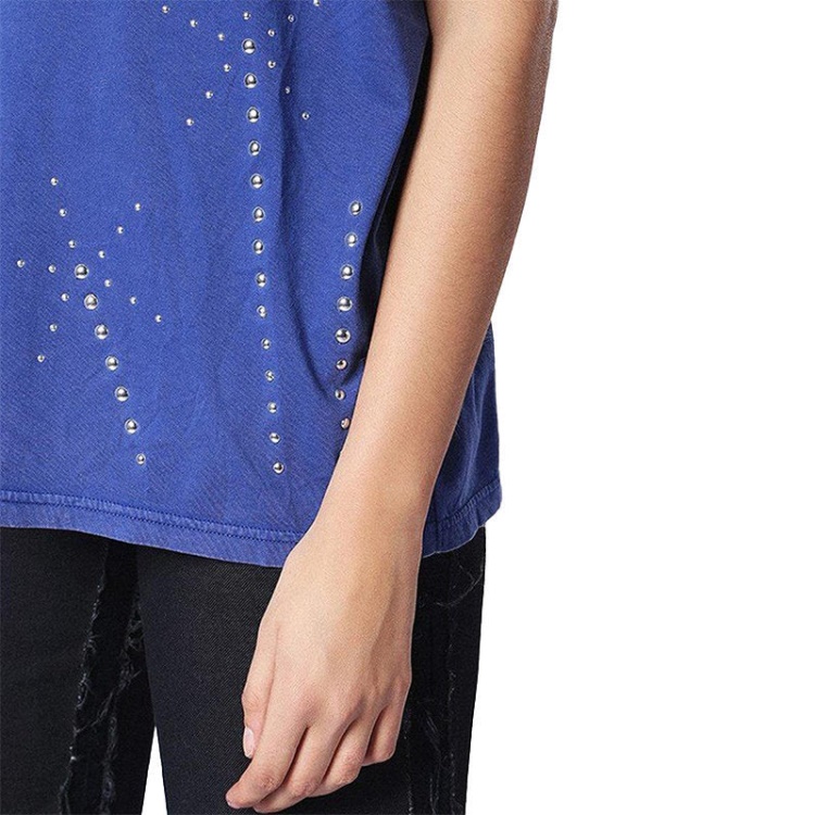 Diesel T Hanx Women's T Shirt Round Neck Short Sleeves Relax Fit Casual Tops Blue