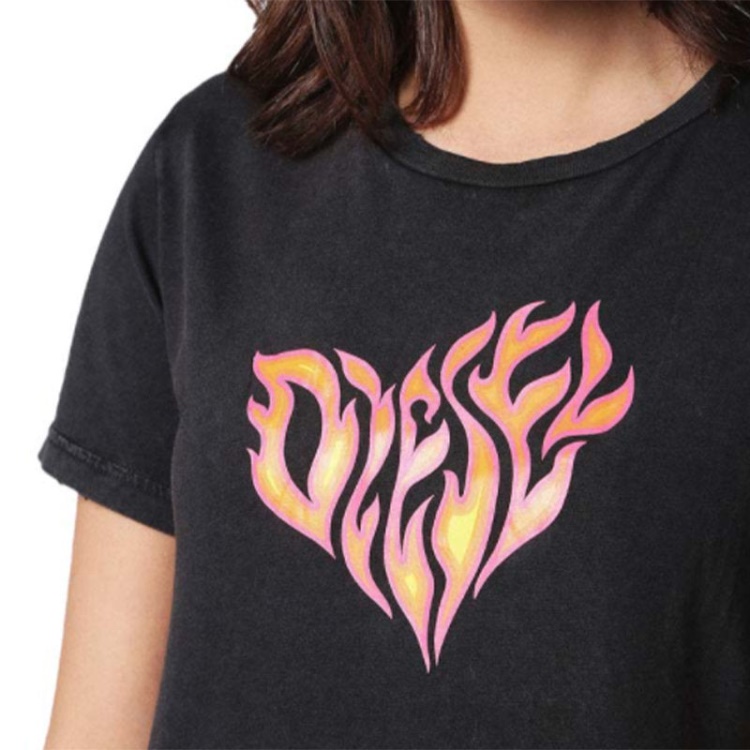 T Sily H Women's T Shirt Crew Neck Short Sleeves Regular Fit Casual Tops Diesel