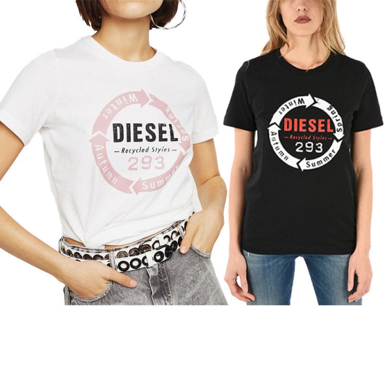Diesel T Sily C1 Women's T Shirt Crew Neck Short Sleeves Slim Fit Casual Tops