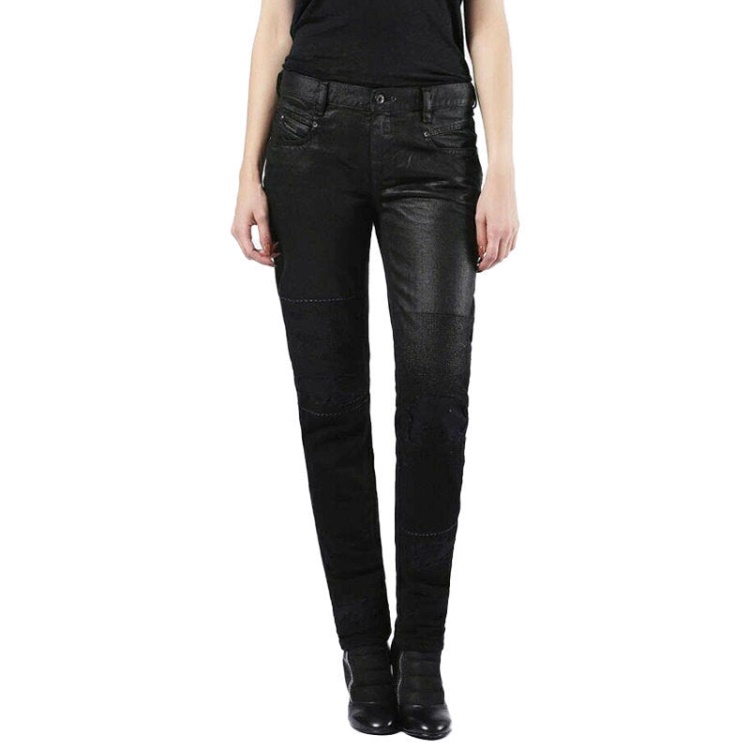 Belthy 0856E Women's Jeans Denim Regular Slim Black Pants Limited Edition Diesel