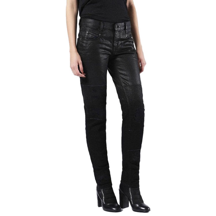 Belthy 0856E Women's Jeans Denim Regular Slim Black Pants Limited Edition Diesel