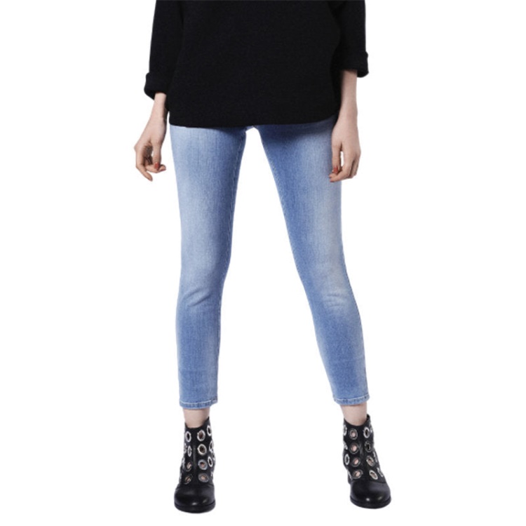 Diesel Skinzee Low 084Cr Women's Denim Jeans Super Skinny Fit Blue Faded Zip Fly