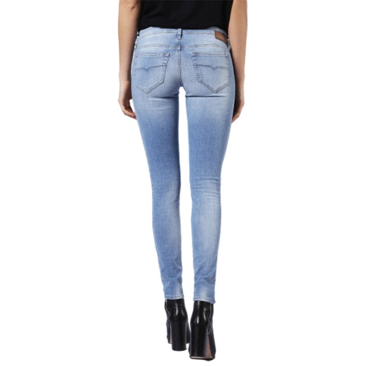 Diesel Skinzee Low 084Cr Women's Denim Jeans Super Skinny Fit Blue Faded Zip Fly