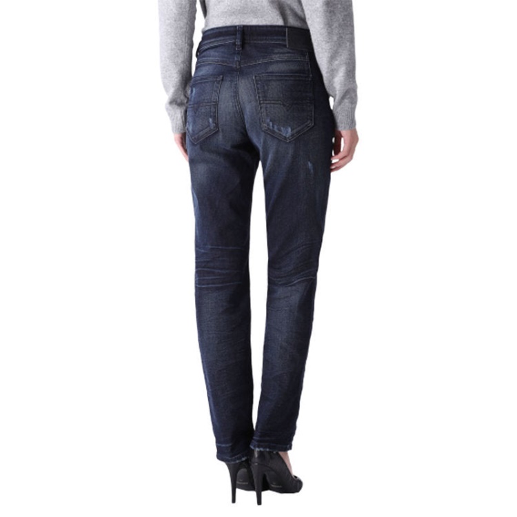 Diesel Women's Denim Jeans Reen 0844T Distress Regular Fit Straight Leg Dna Jeans