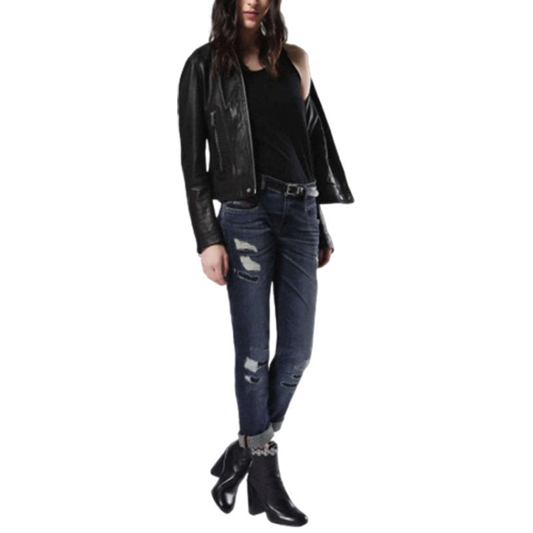 Belthy 0854T Women's Jeans Distressed Slim Fit Casual Dark Blue Denim Pant Diesel