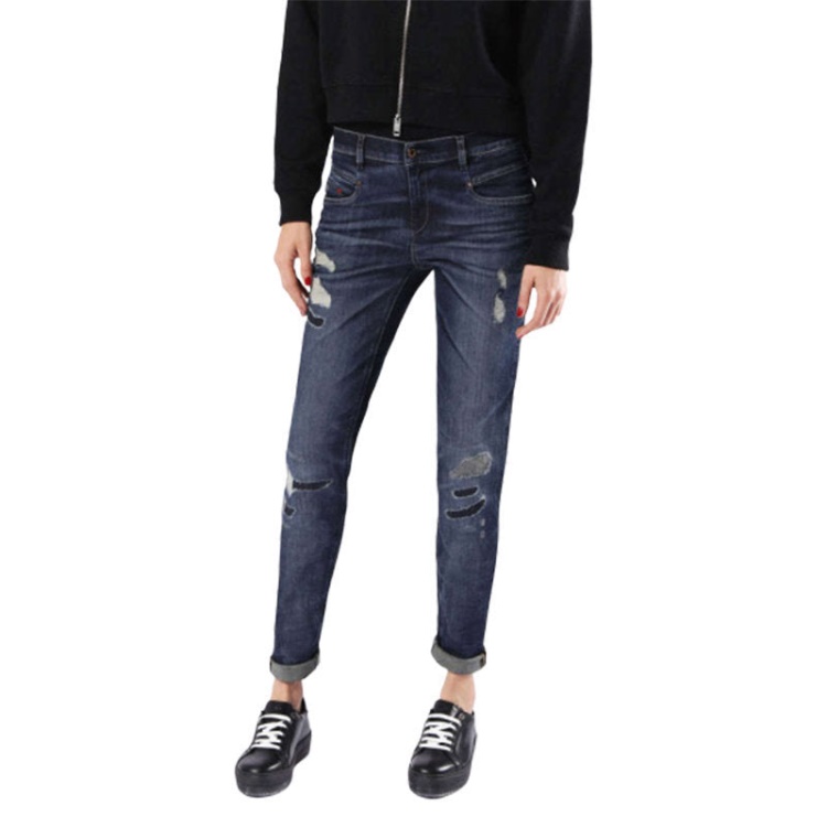 Belthy 0854T Women's Jeans Distressed Slim Fit Casual Dark Blue Denim Pant Diesel