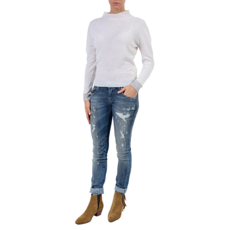 Diesel Grupee 0856X Women's Denim Jeans Super Skinny Fit Blue Faded Zip