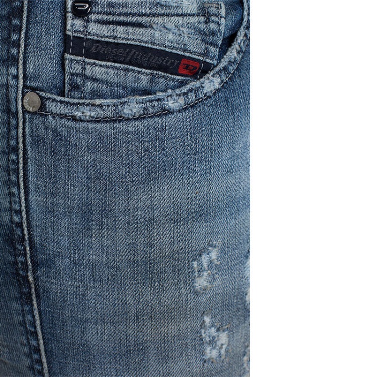 Diesel Grupee 0856X Women's Denim Jeans Super Skinny Fit Blue Faded Zip