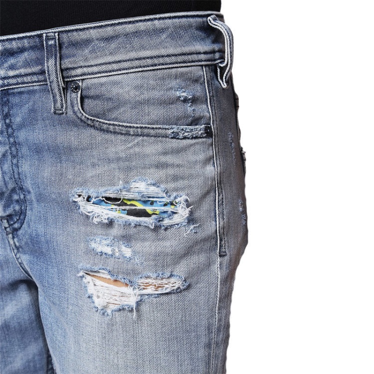 Diesel Women's Denim Jeans Reen Seam 0857F Regular Fit Straight Distressed Blue