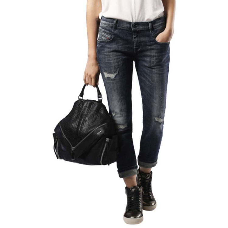 Belthy 0860K Women's Denim Jeans Regular Slim Dark Blue Zip Fly Diesel