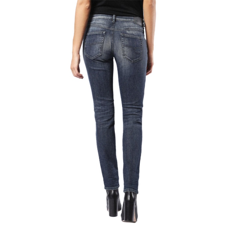 Belthy 0860K Women's Denim Jeans Regular Slim Dark Blue Zip Fly Diesel