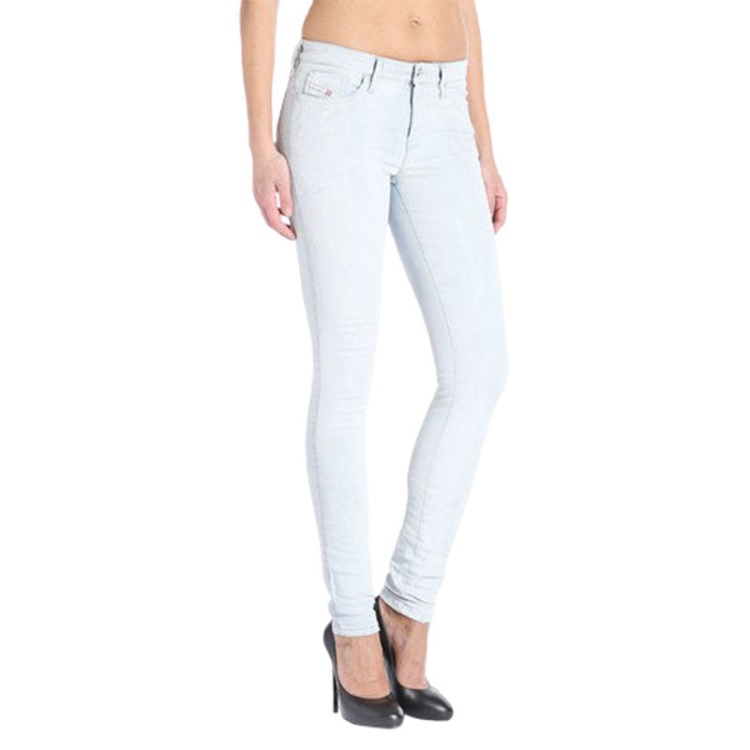 Skinzee 0841N Women's Denim Jeans Super Slim Skinny Zip Fly Blue Diesel