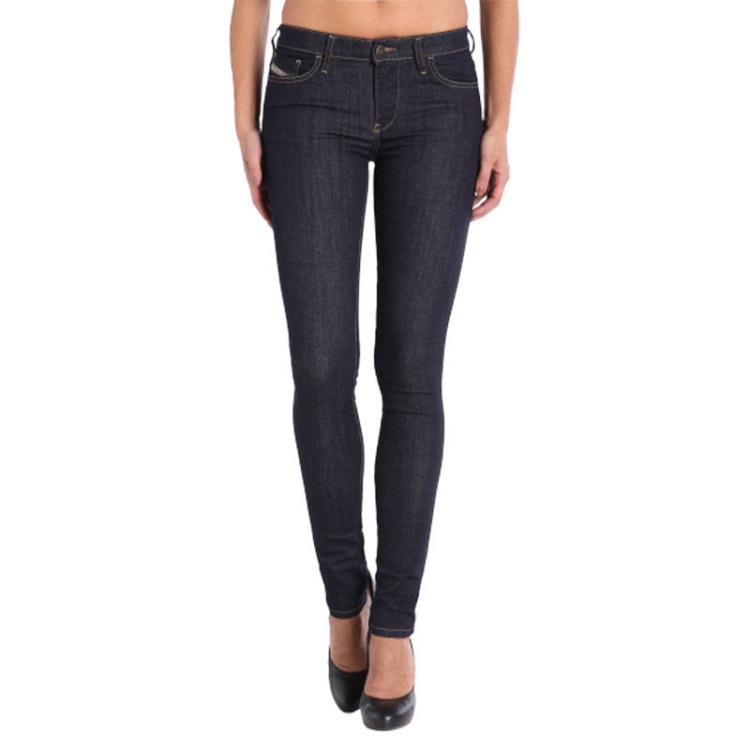 Skinzee 0813C Women's Denim Jeans Super Slim Skinny Zip Fly Dark Blue Diesel