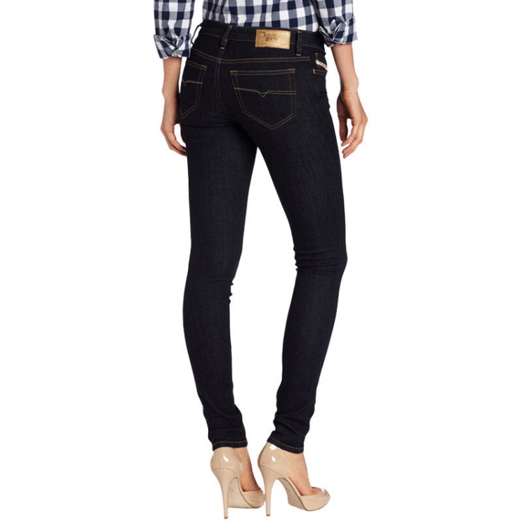 Skinzee 0813C Women's Denim Jeans Super Slim Skinny Zip Fly Dark Blue Diesel