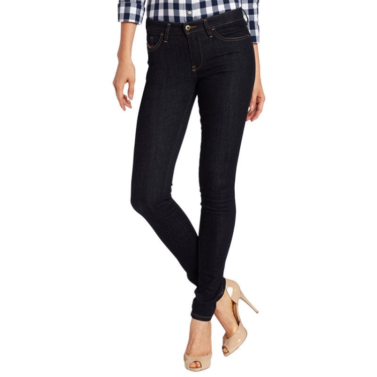 Skinzee 0813C Women's Denim Jeans Super Slim Skinny Zip Fly Dark Blue Diesel