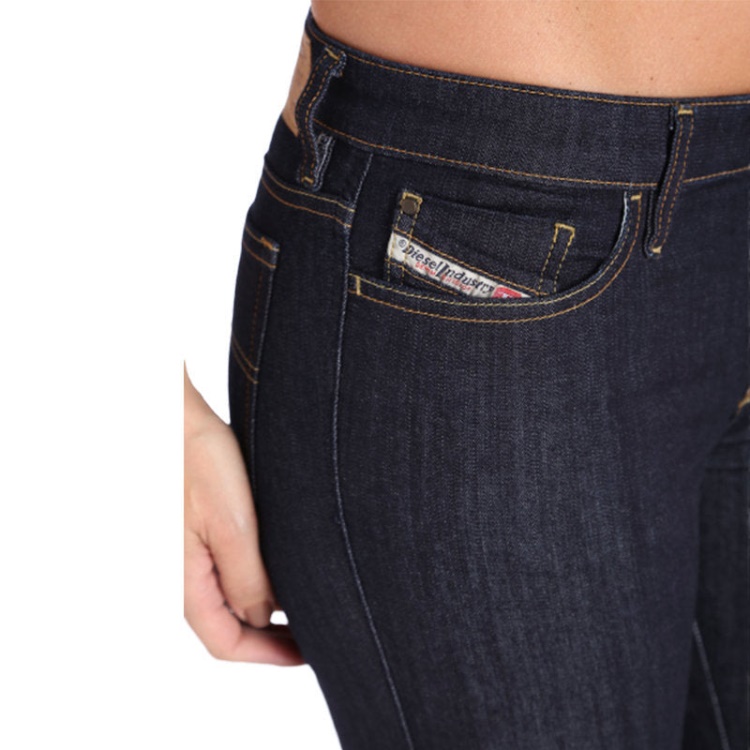 Skinzee 0813C Women's Denim Jeans Super Slim Skinny Zip Fly Dark Blue Diesel