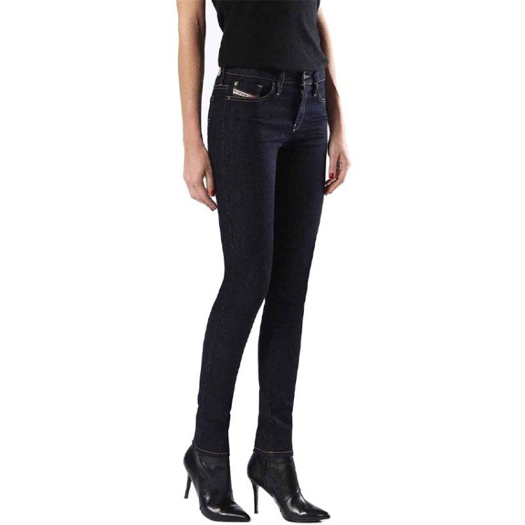 Skinzee 0813C Women's Denim Jeans Super Slim Skinny Zip Fly Dark Blue Diesel