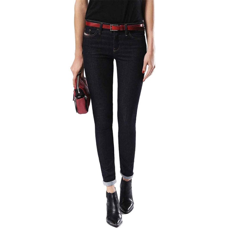 Skinzee 0813C Women's Denim Jeans Super Slim Skinny Zip Fly Dark Blue Diesel